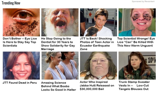 Trending Now clickbait, 2016